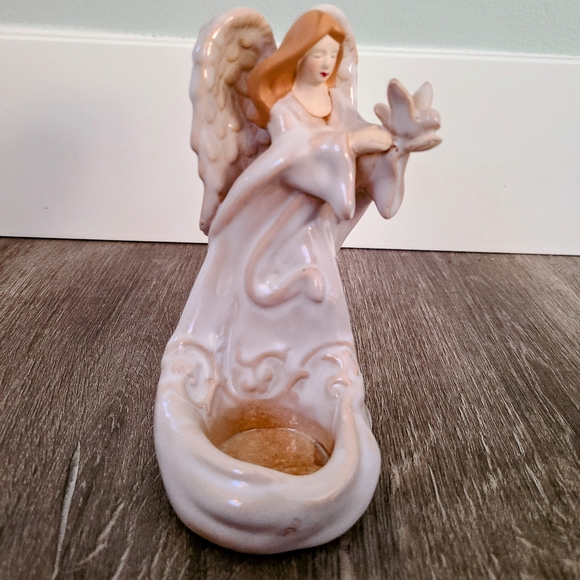 Yankee Candle Ceramic Angel Tea Light Candle Holder 6"